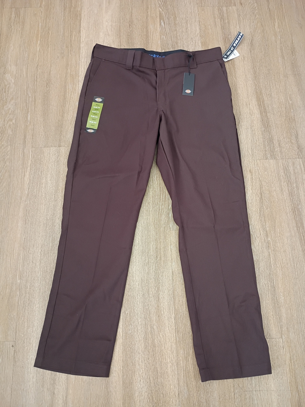Dickies Flex Slim Fit Flat Front Work Pants Brown 38x32 NWT